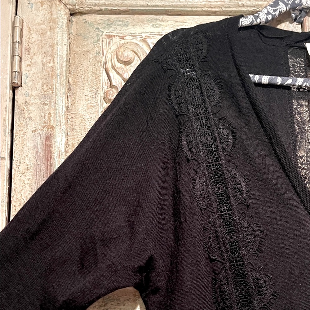 EUC Anthropologie MOTH Embroidered Lace-Detail Button-up Cardigan /XL/ - Picture 3 of 8
